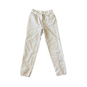 Levi's Women's Size 13 Straight Leg White Mid Rise 100% Cotton Denim White Jeans